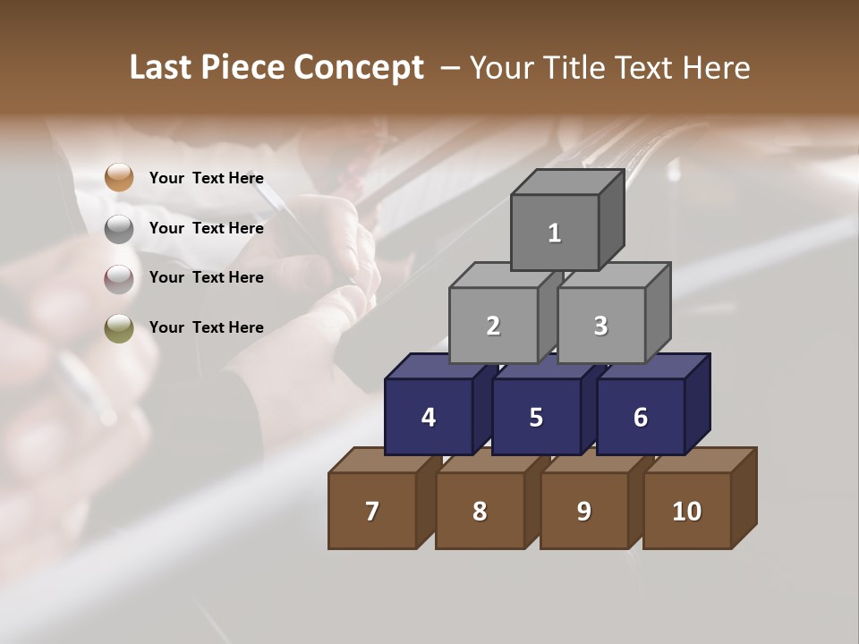 Row Of Hands Filling In A Form PowerPoint Template