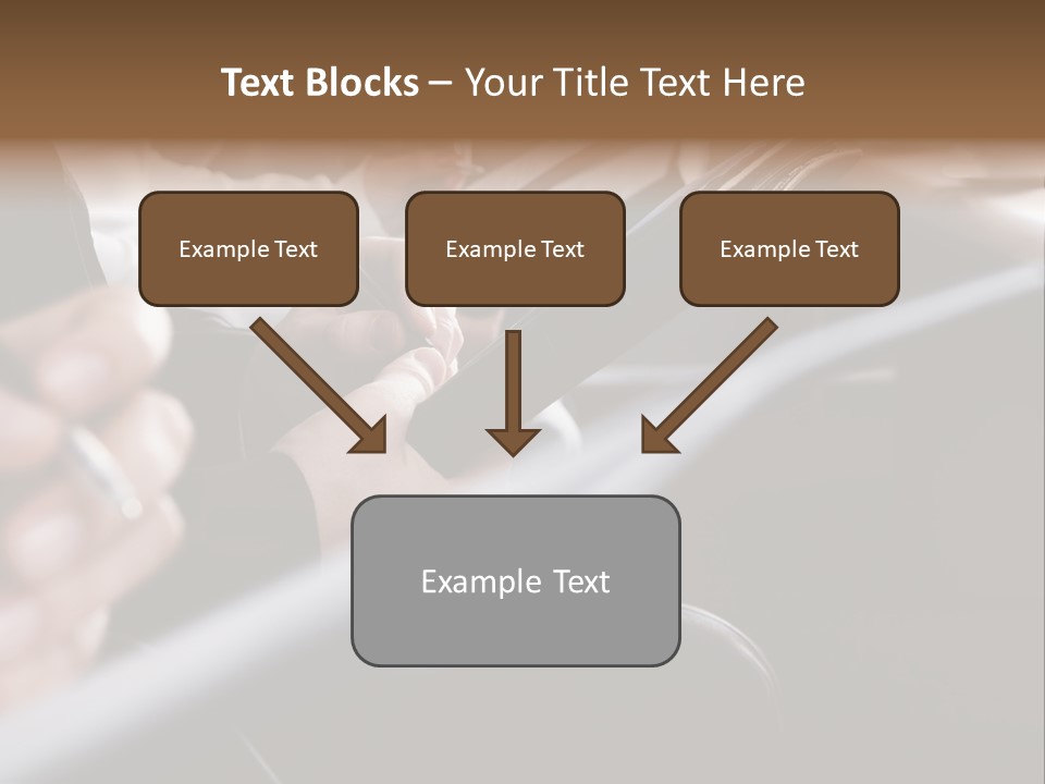 Row Of Hands Filling In A Form PowerPoint Template