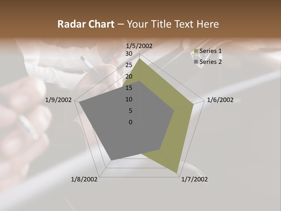 Row Of Hands Filling In A Form PowerPoint Template