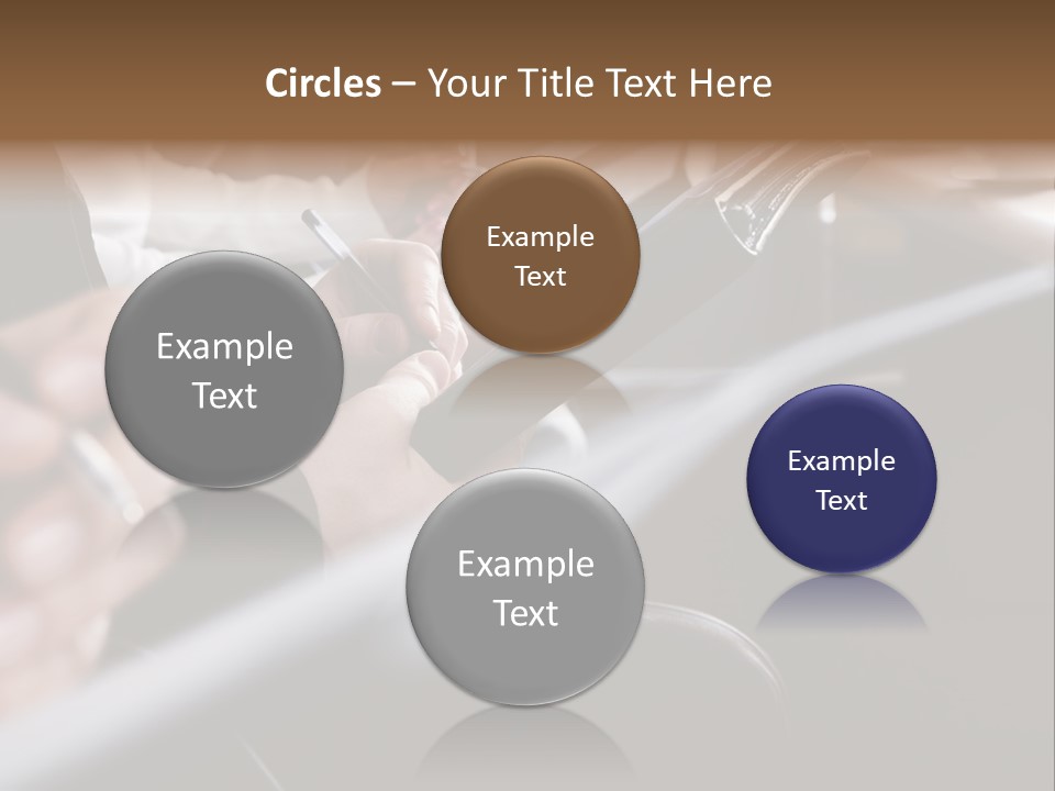 Row Of Hands Filling In A Form PowerPoint Template