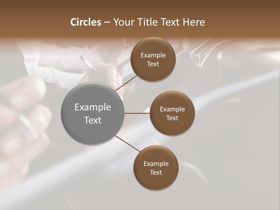 Row Of Hands Filling In A Form PowerPoint Template
