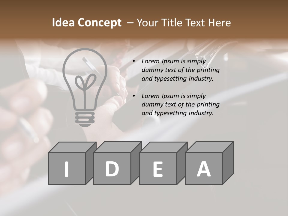 Row Of Hands Filling In A Form PowerPoint Template