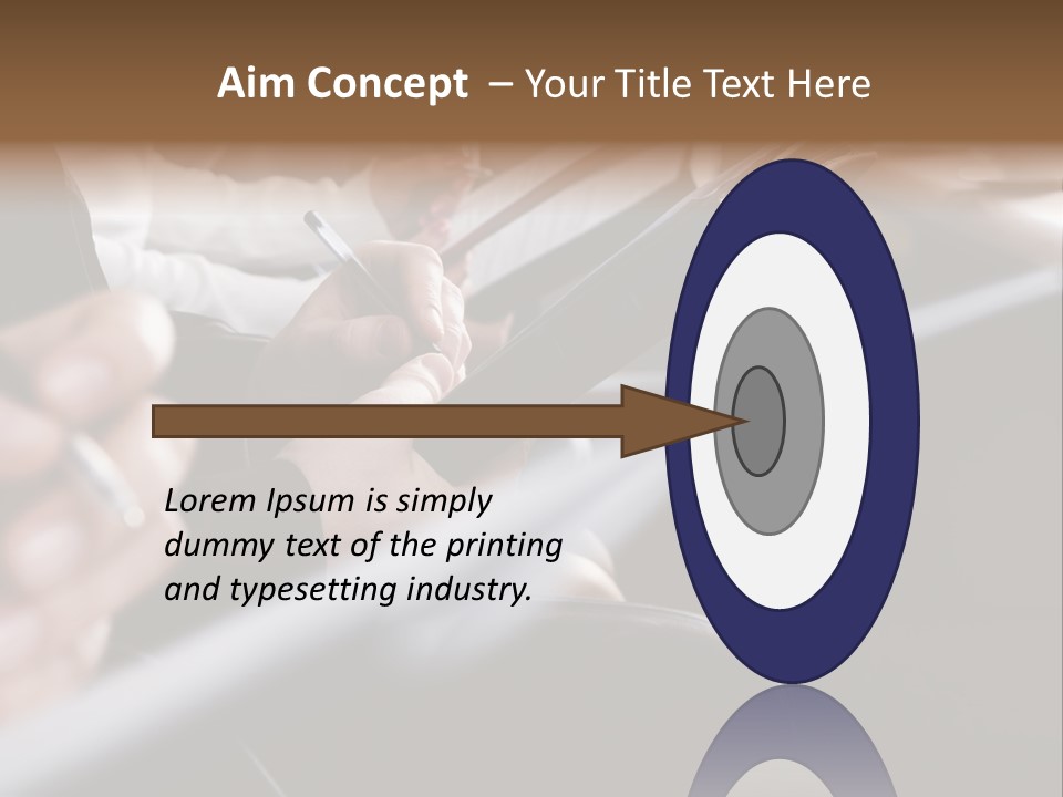 Row Of Hands Filling In A Form PowerPoint Template