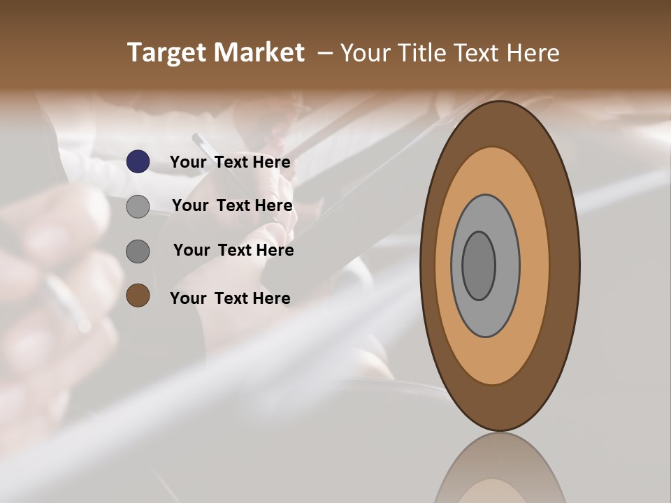 Row Of Hands Filling In A Form PowerPoint Template