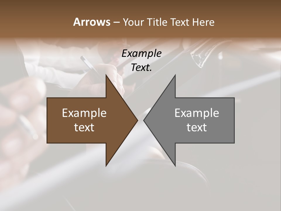 Row Of Hands Filling In A Form PowerPoint Template