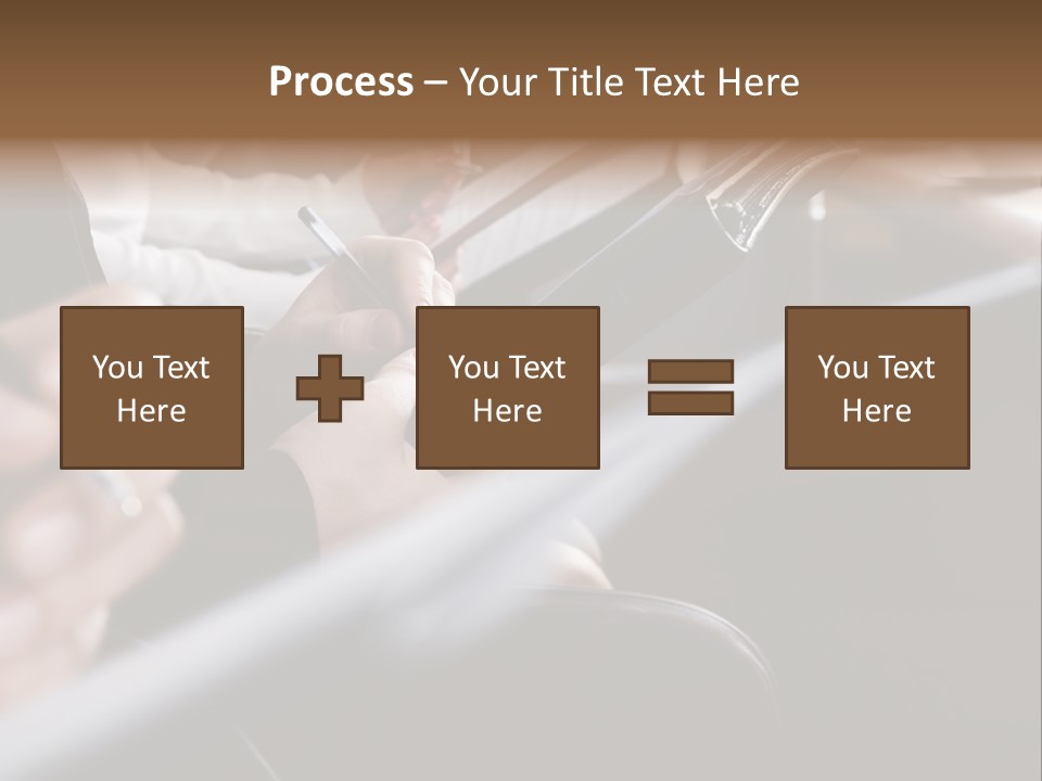Row Of Hands Filling In A Form PowerPoint Template