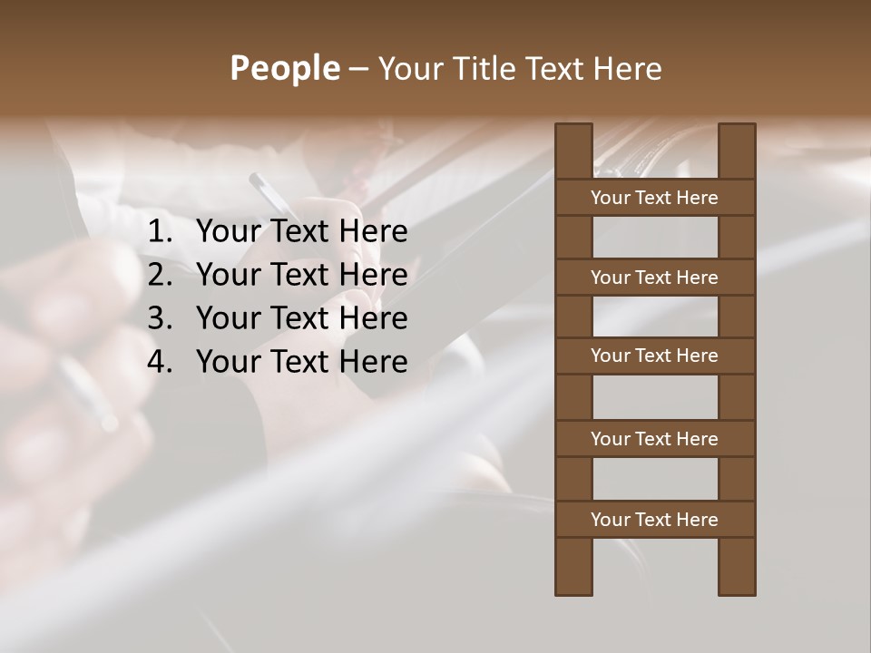 Row Of Hands Filling In A Form PowerPoint Template