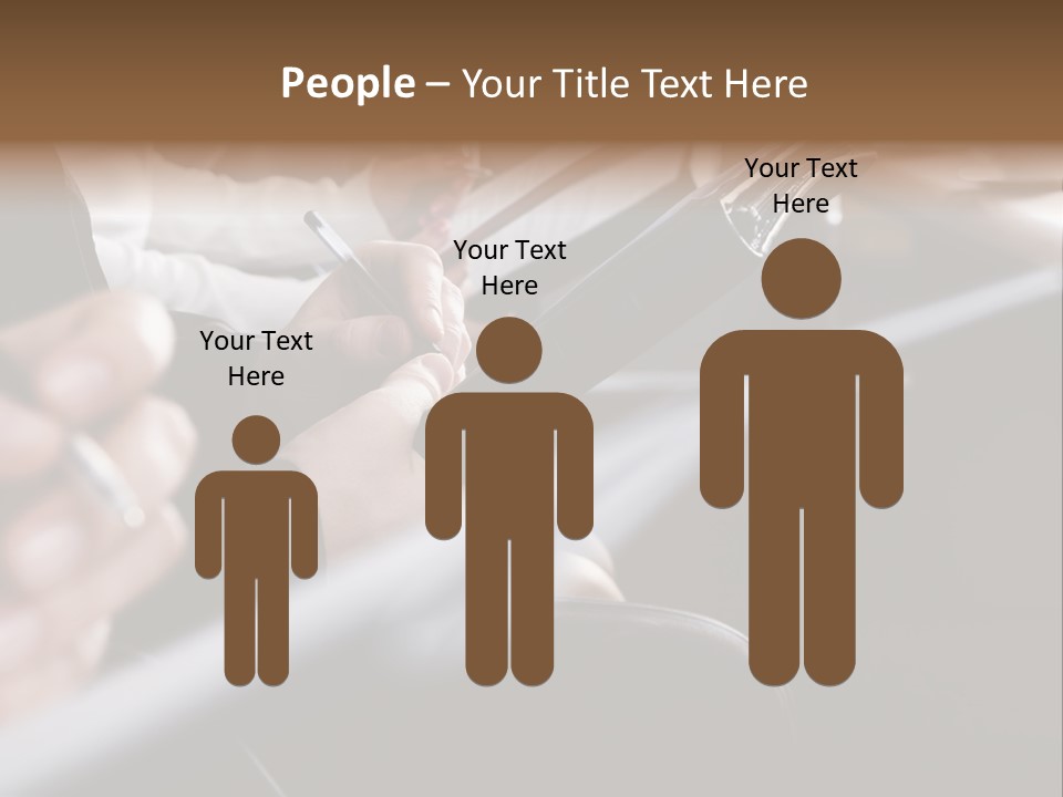 Row Of Hands Filling In A Form PowerPoint Template