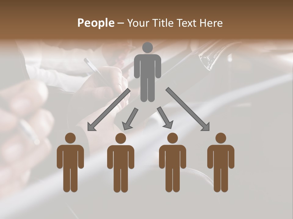 Row Of Hands Filling In A Form PowerPoint Template
