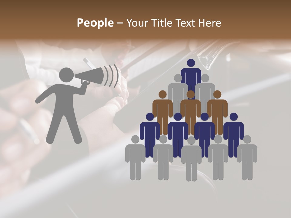 Row Of Hands Filling In A Form PowerPoint Template