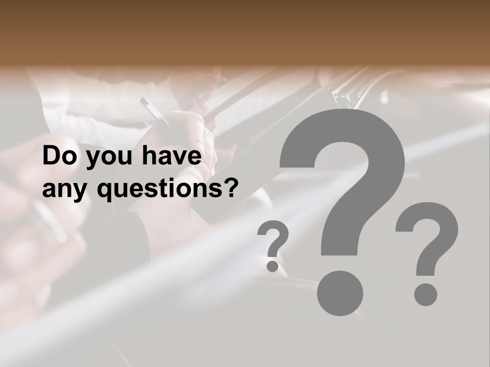 Row Of Hands Filling In A Form PowerPoint Template