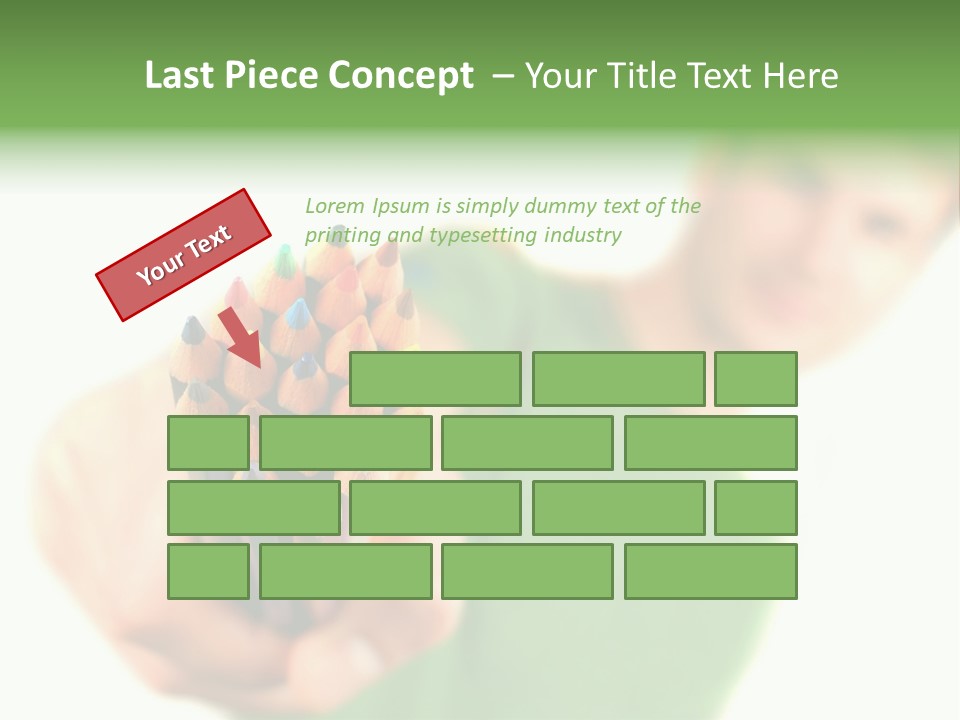 Guy Suggests And Holds Set Of Color Pencils In Hand On White Background; Close Up PowerPoint Template