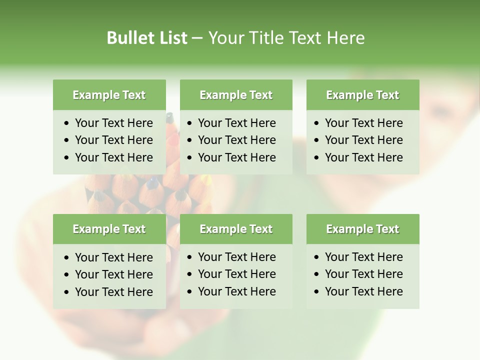 Guy Suggests And Holds Set Of Color Pencils In Hand On White Background; Close Up PowerPoint Template