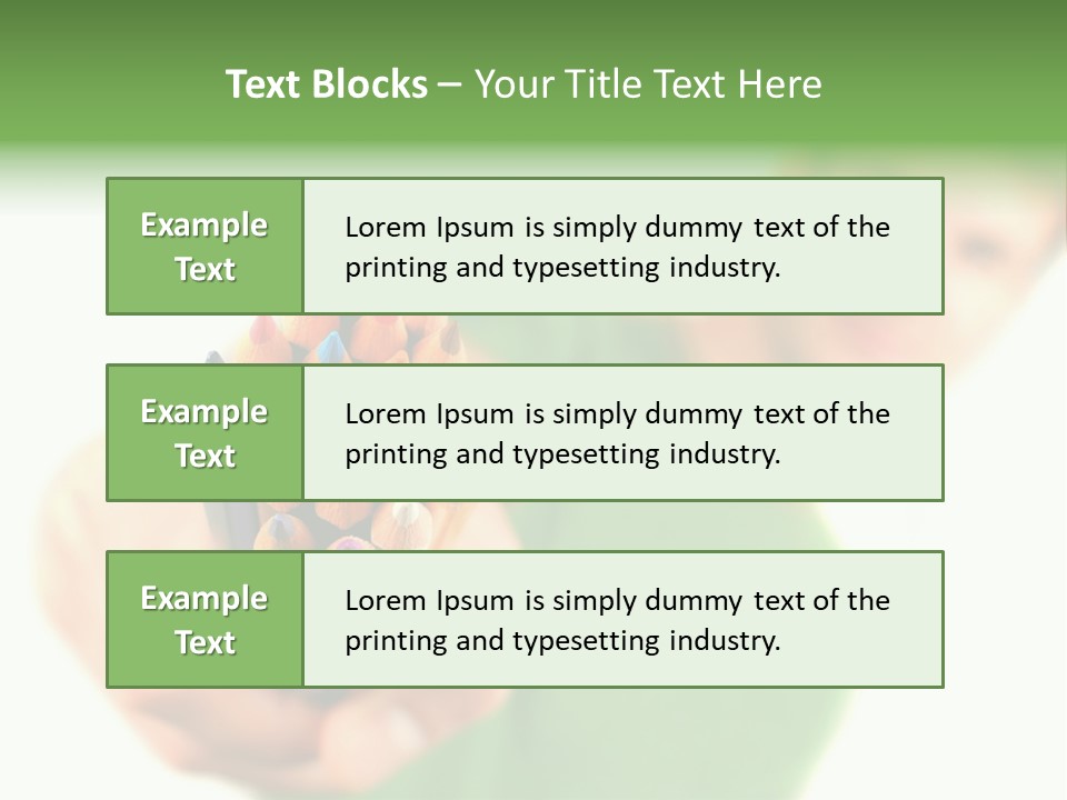 Guy Suggests And Holds Set Of Color Pencils In Hand On White Background; Close Up PowerPoint Template