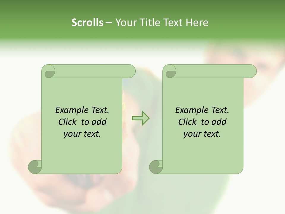 Guy Suggests And Holds Set Of Color Pencils In Hand On White Background; Close Up PowerPoint Template