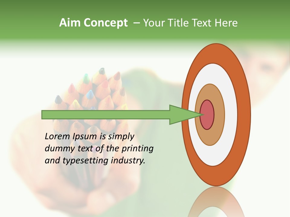 Guy Suggests And Holds Set Of Color Pencils In Hand On White Background; Close Up PowerPoint Template