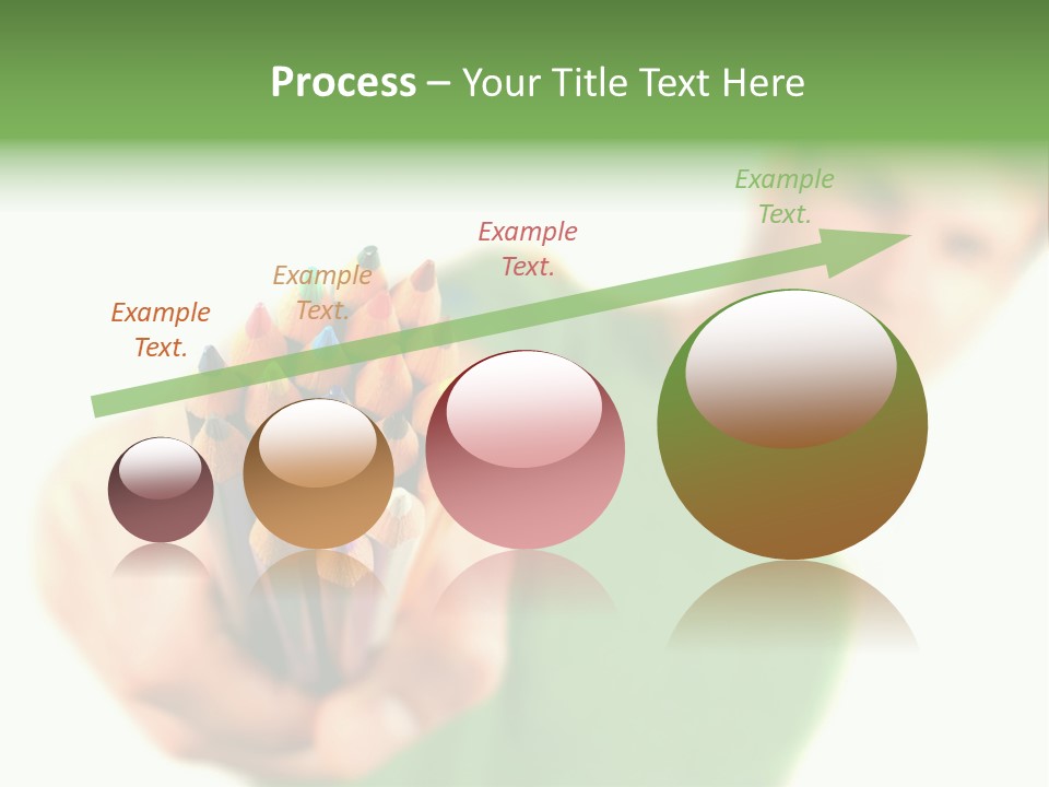 Guy Suggests And Holds Set Of Color Pencils In Hand On White Background; Close Up PowerPoint Template