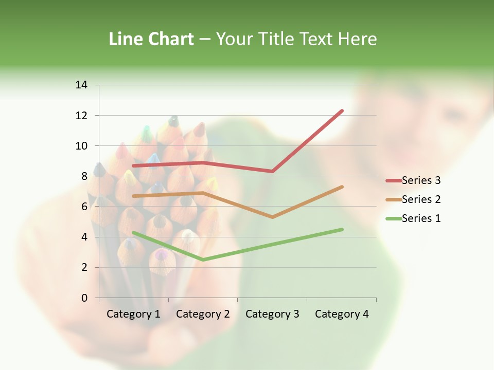 Guy Suggests And Holds Set Of Color Pencils In Hand On White Background; Close Up PowerPoint Template
