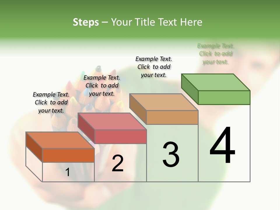 Guy Suggests And Holds Set Of Color Pencils In Hand On White Background; Close Up PowerPoint Template