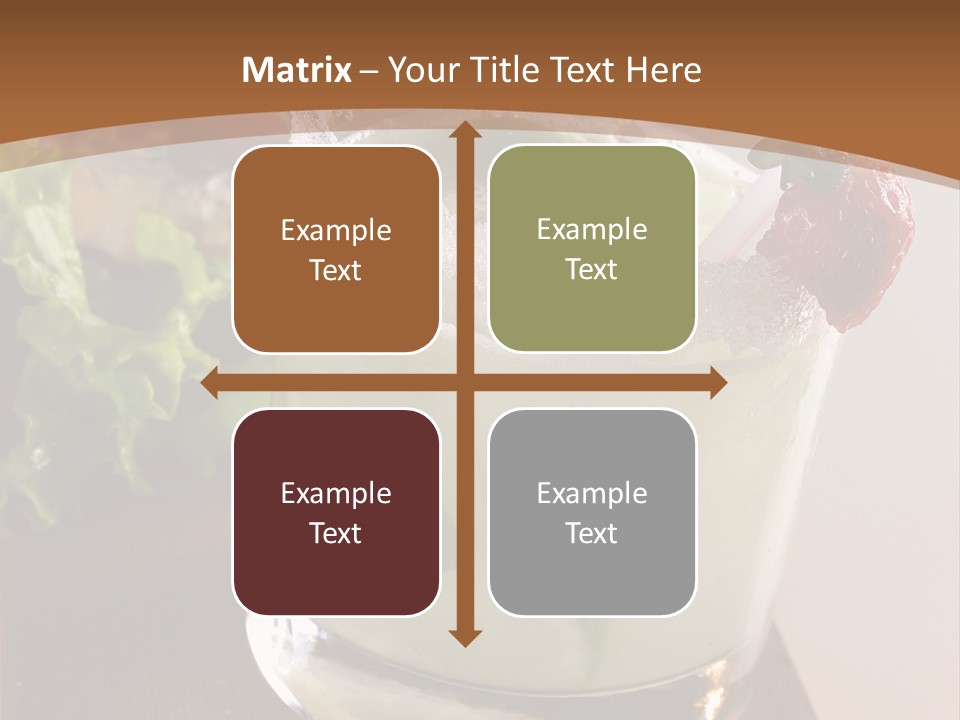 A Picture Of A Drink With A Straw In It PowerPoint Template