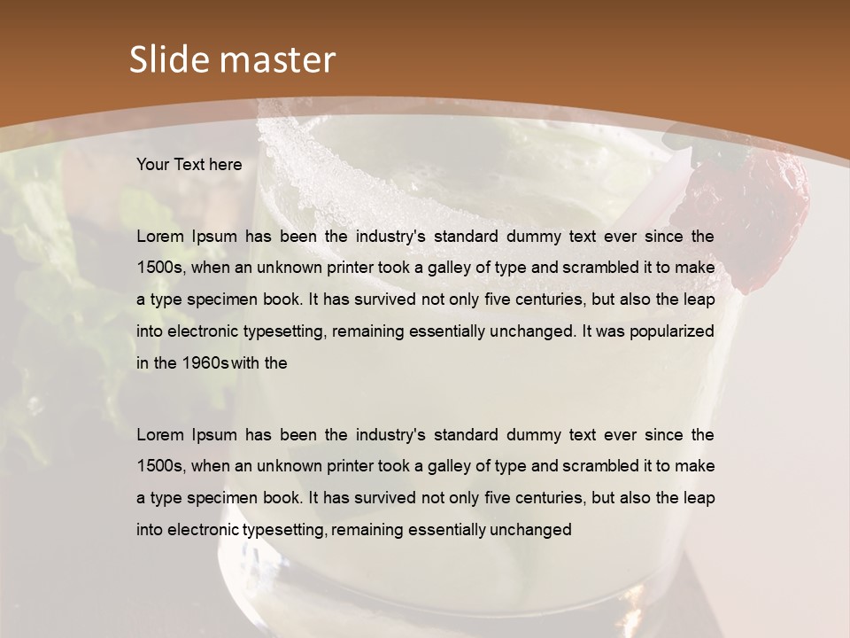 A Picture Of A Drink With A Straw In It PowerPoint Template