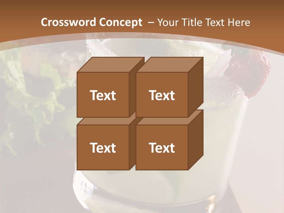 A Picture Of A Drink With A Straw In It PowerPoint Template