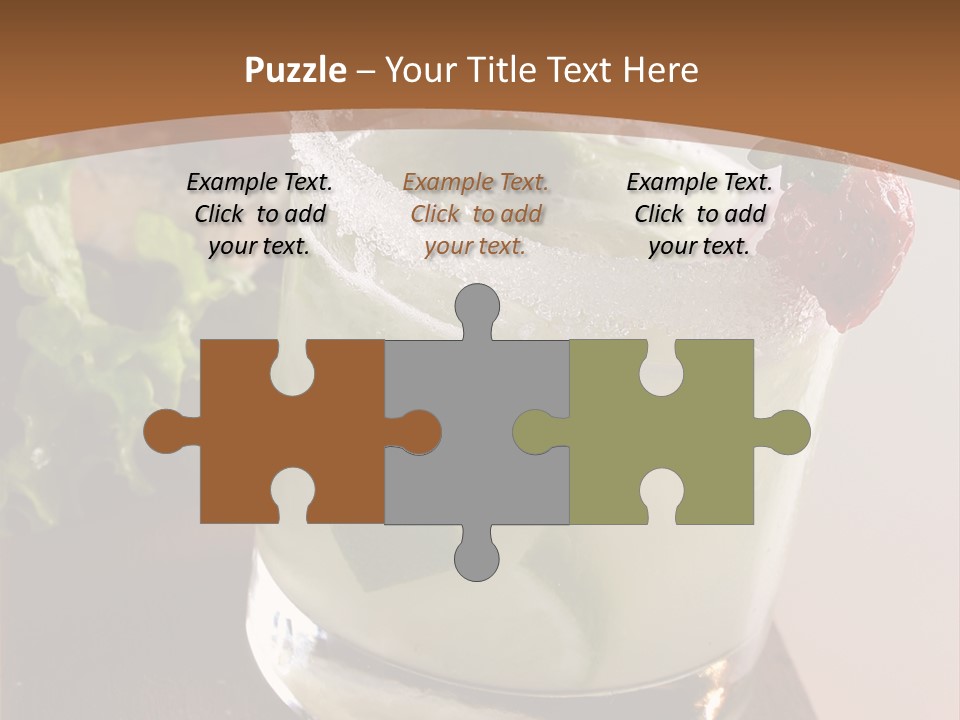 A Picture Of A Drink With A Straw In It PowerPoint Template