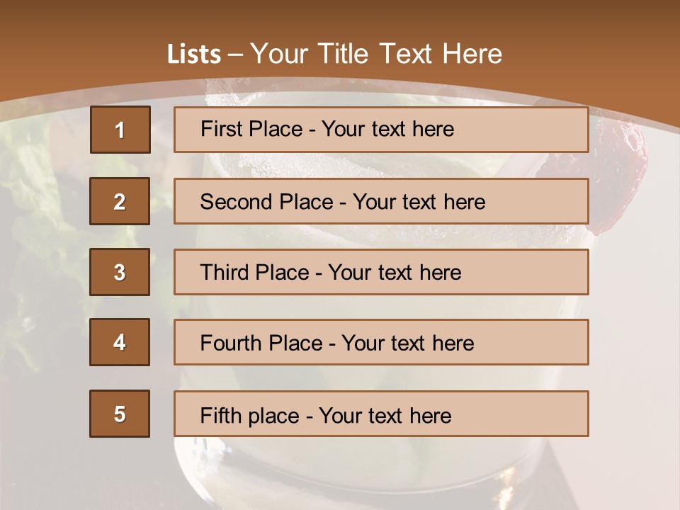 A Picture Of A Drink With A Straw In It PowerPoint Template