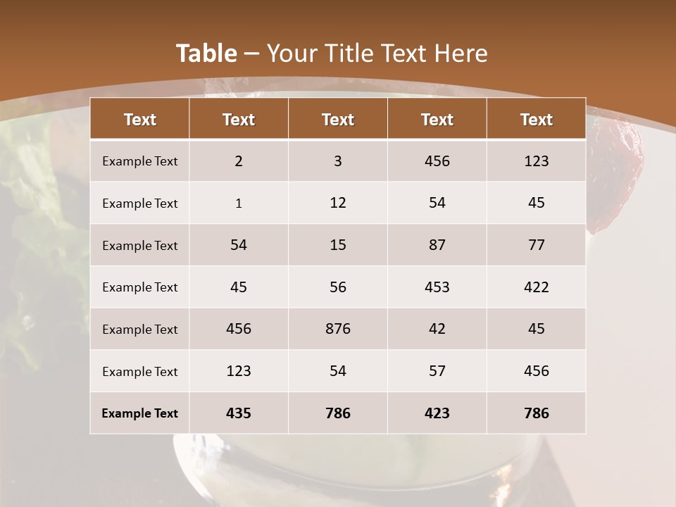 A Picture Of A Drink With A Straw In It PowerPoint Template