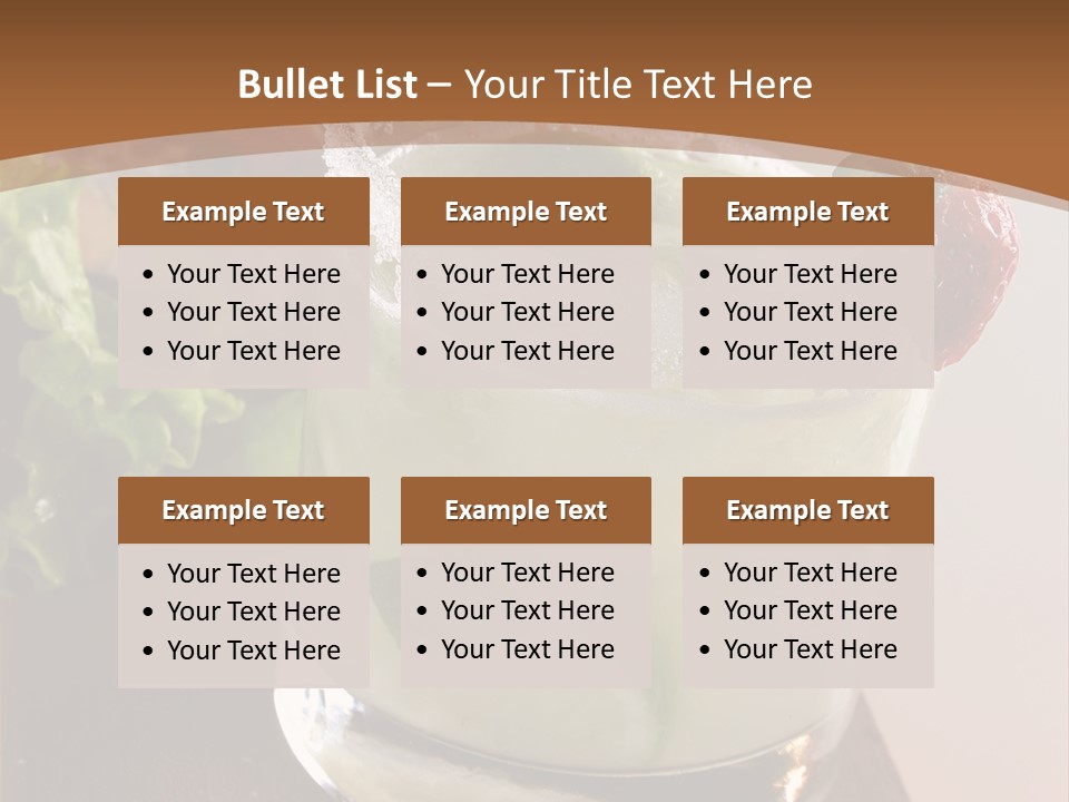 A Picture Of A Drink With A Straw In It PowerPoint Template