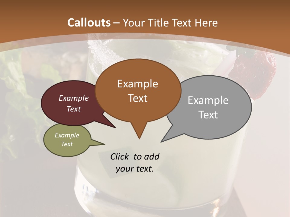 A Picture Of A Drink With A Straw In It PowerPoint Template