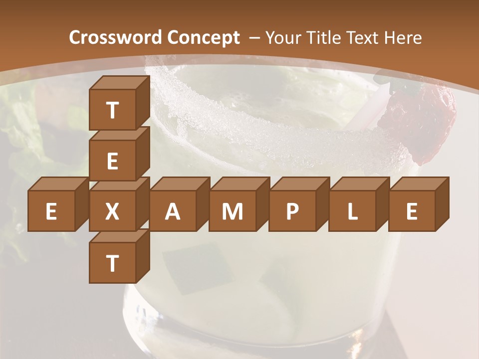 A Picture Of A Drink With A Straw In It PowerPoint Template