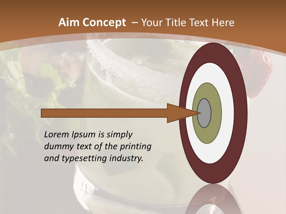 A Picture Of A Drink With A Straw In It PowerPoint Template