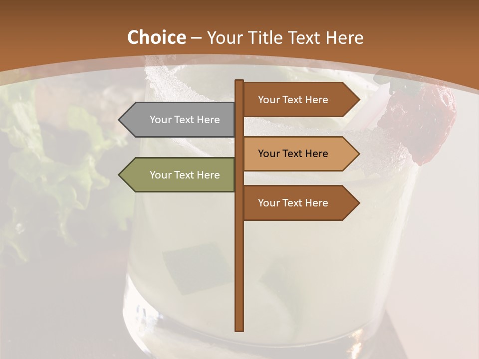 A Picture Of A Drink With A Straw In It PowerPoint Template