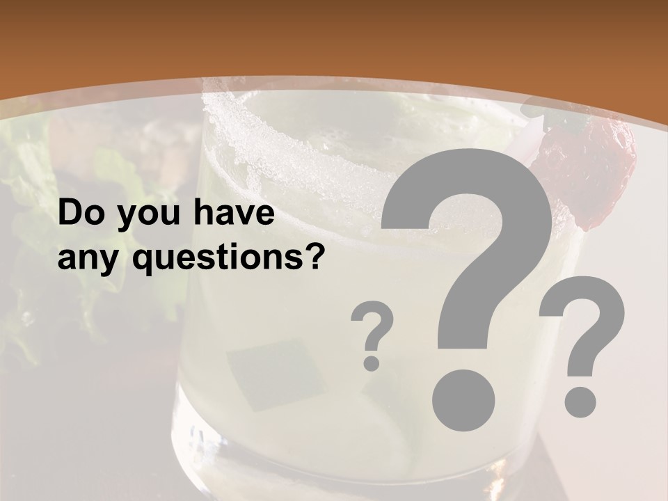 A Picture Of A Drink With A Straw In It PowerPoint Template