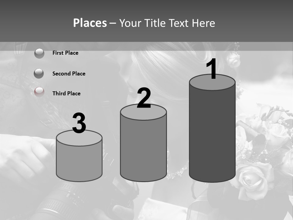 The Beautiful Bride And The Photographer. B/W PowerPoint Template