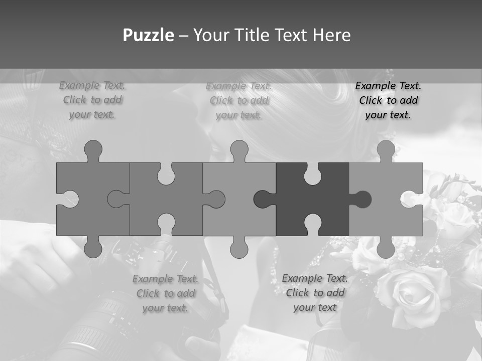 The Beautiful Bride And The Photographer. B/W PowerPoint Template