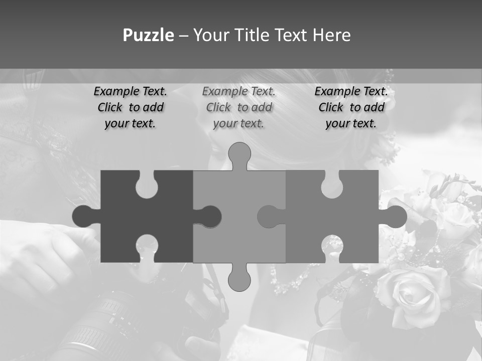 The Beautiful Bride And The Photographer. B/W PowerPoint Template