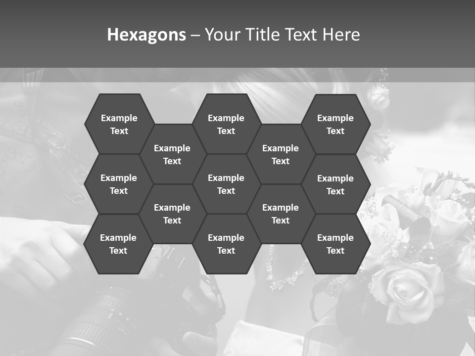 The Beautiful Bride And The Photographer. B/W PowerPoint Template