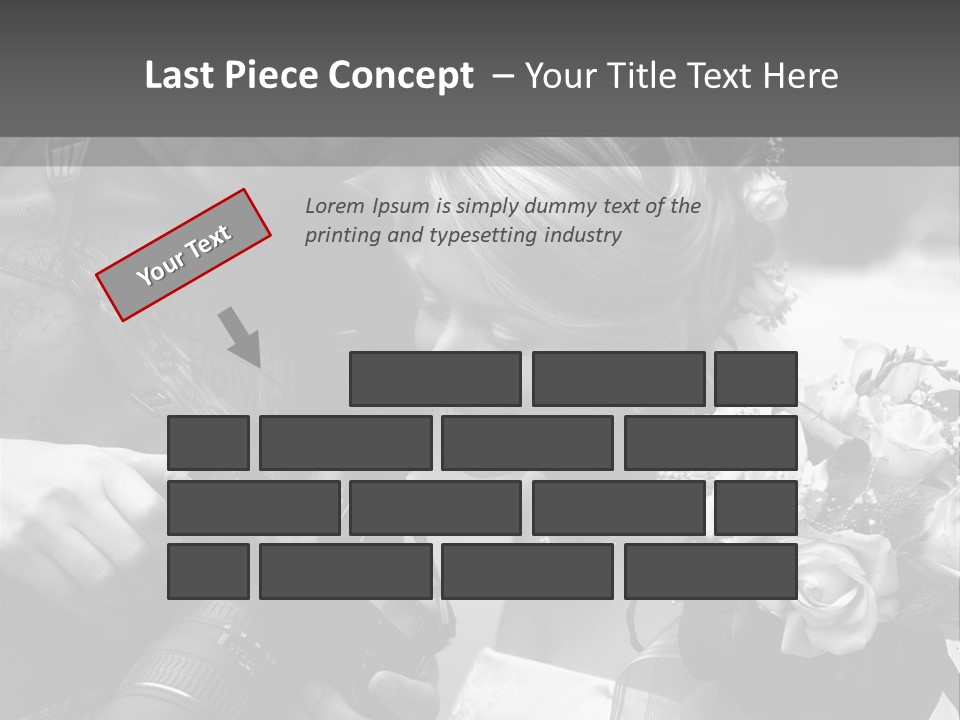 The Beautiful Bride And The Photographer. B/W PowerPoint Template