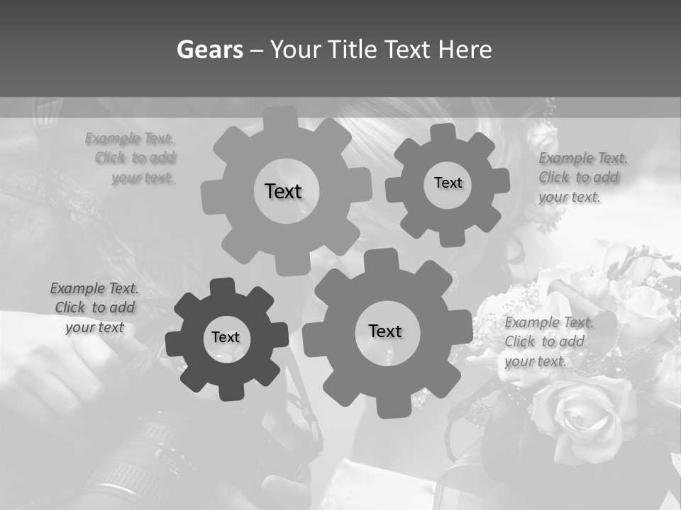 The Beautiful Bride And The Photographer. B/W PowerPoint Template