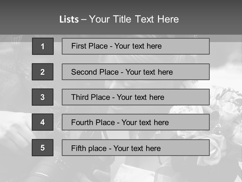 The Beautiful Bride And The Photographer. B/W PowerPoint Template