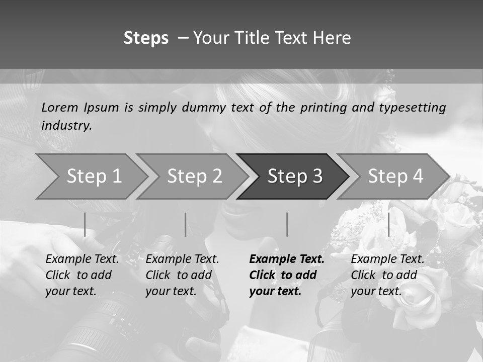 The Beautiful Bride And The Photographer. B/W PowerPoint Template