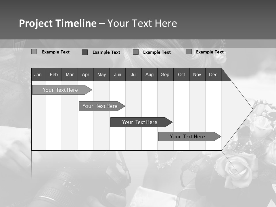 The Beautiful Bride And The Photographer. B/W PowerPoint Template