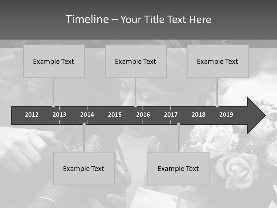 The Beautiful Bride And The Photographer. B/W PowerPoint Template