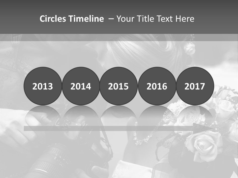 The Beautiful Bride And The Photographer. B/W PowerPoint Template