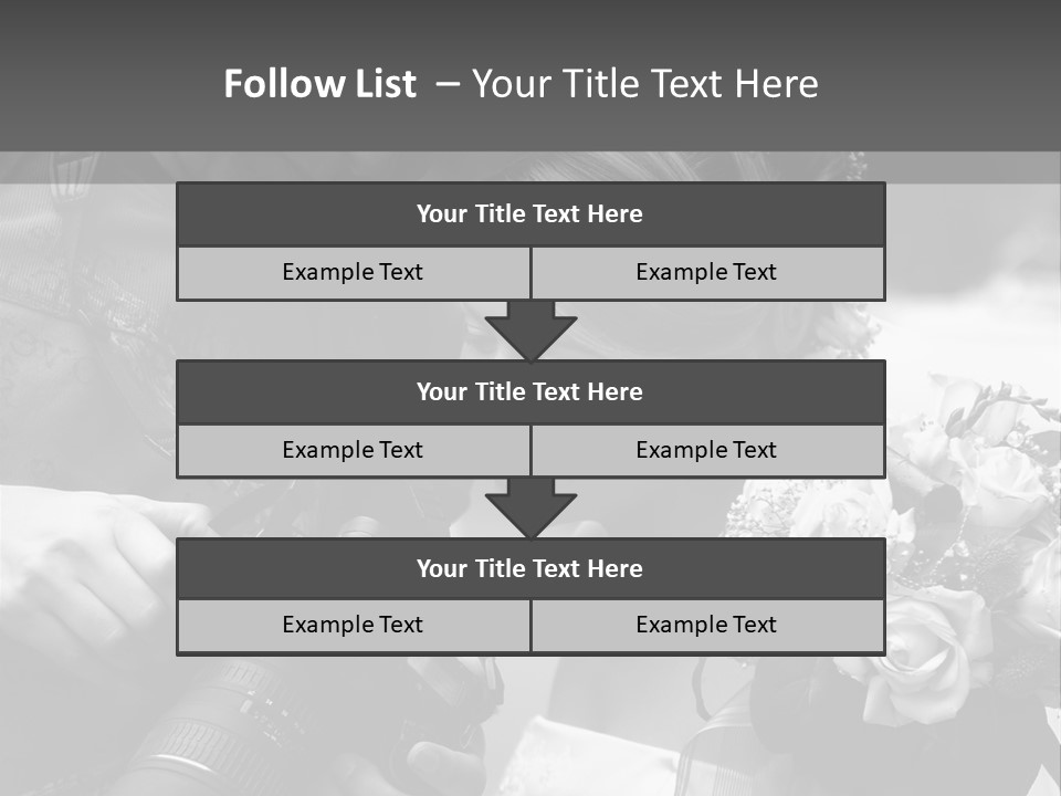 The Beautiful Bride And The Photographer. B/W PowerPoint Template