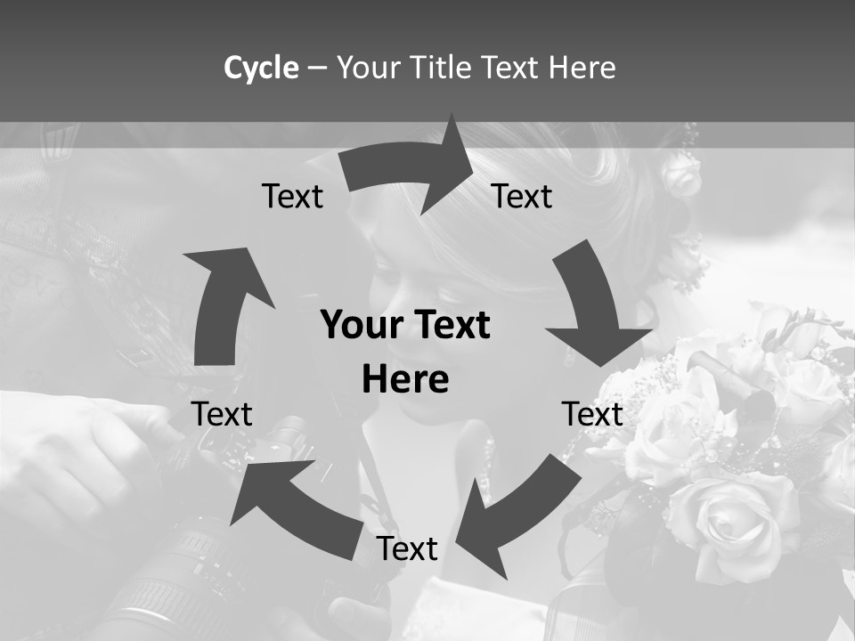 The Beautiful Bride And The Photographer. B/W PowerPoint Template