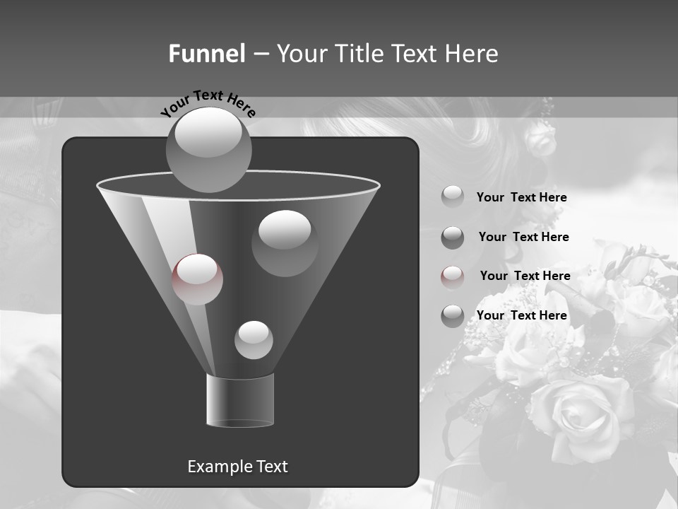 The Beautiful Bride And The Photographer. B/W PowerPoint Template