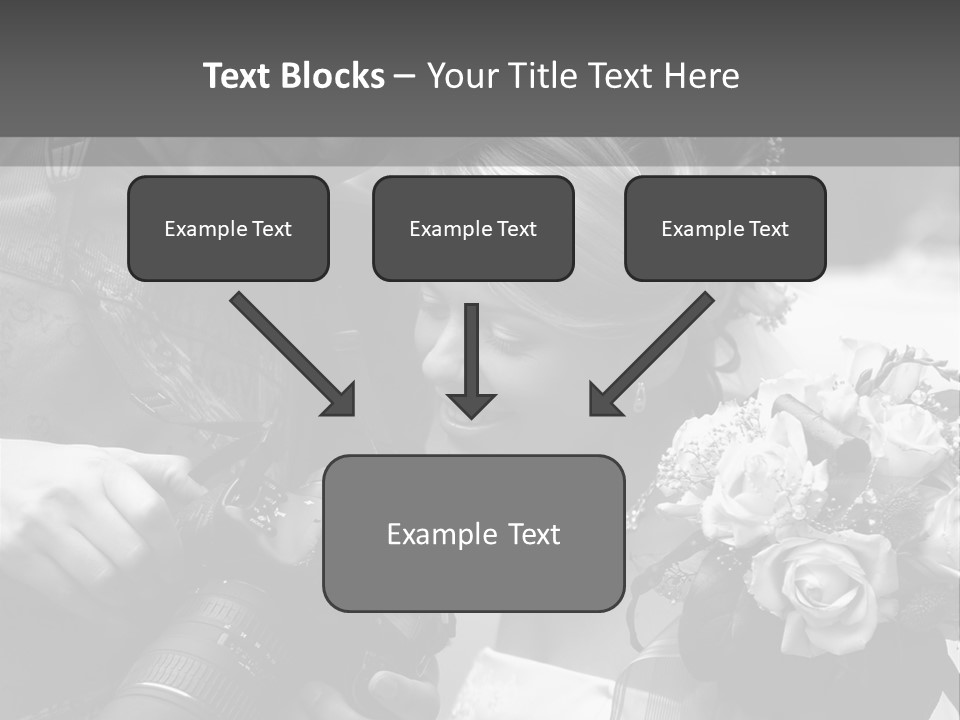 The Beautiful Bride And The Photographer. B/W PowerPoint Template
